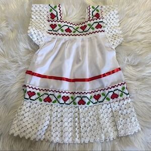 6-12 month old Mexican folklore girl white dress